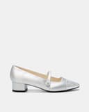 Giày Cao Gót Cao Gót Bít Mũi Phối Cap