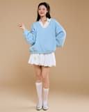 Giày Cao Gót Cao Gót Bít Mũi Phối Cap