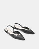 Giày Búp Bê Slingback Bệt Phối Khóa Trang Trí