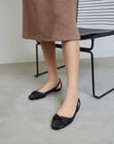 Giày Búp Bê Cut Out Phối Quai Xoắn