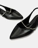 Giày Búp Bê Slingback Phối Dây Khóa Trang Trí