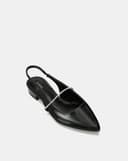 Giày Búp Bê Slingback Phối Dây Khóa Trang Trí