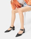 Giày Cao Gót Quai Hậu Xé Dán Có Khoá