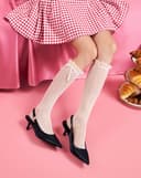 Giày Cao Gót Slingback Phối Khóa Trang Trí