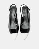 Giày Cao Gót Slingback Mũi Nhọn Phối Toecap