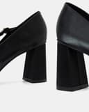 Giày Cao Gót Pump Gót Trụ Quai Mary Jane Xéo