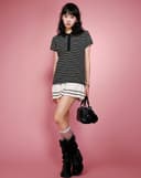 Áo thun polo sọc ngang