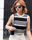 Áo Thun Sọc Form Ngắn Sát Nách