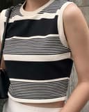 Áo Thun Sọc Form Ngắn Sát Nách
