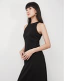 Đầm thun lửng cổ yếm dây nơ thân sau