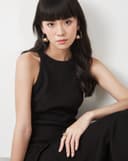 Đầm thun lửng cổ yếm dây nơ thân sau