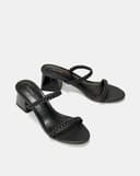 Giày Sandal Gót Vuông Quai Thắt