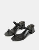 Giày Sandal Gót Vuông Quai Thắt