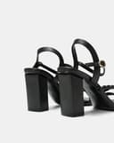 Giày Sandal Gót Cao Phối Quai Xoắn