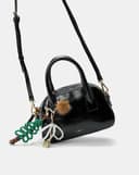 Túi Xách Nhỏ Form Bowling Phối Charm