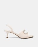 Giày Sandal Cao Gót Quai Cách Điệu Đính Dây Đá