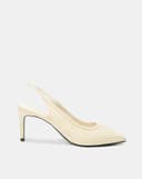 Giày Cao Gót Slingback Phối Chất Liệu Đan