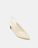 Giày Cao Gót Slingback Phối Chất Liệu Đan