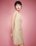 Đầm mini vải tweed phối túi