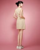 Đầm mini vải tweed phối túi