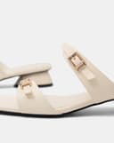 Giày Sandal Hai Quai Ngang Đính Buckle