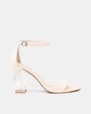 Giày Sandal Gót Trụ Quai Cổ Chân Phối Quai Ngang