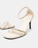 Giày Sandal Sandal Cao Gót Quai Đính Đá