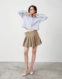 Chân váy mini xếp ly mắt cáo