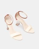 Giày Sandal Gót Trụ Quai Cổ Chân Phối Quai Ngang