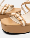 Giày Sandal Đế Xuồng Quai Sọc