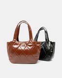 Túi Xách Lớn Tote Bag Chần Bông Hoạ Tiết Quả Trám