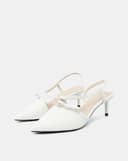 Giày Cao Gót Slingback Phối Nơ Trang Trí