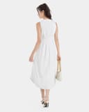 Đầm midi sát nách xếp ly