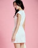 Đầm mini tay con vải gấm sơn mài