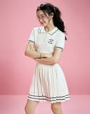 Chân váy mini dệt kim xếp ly