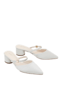 Giày Cao Gót Sục Gót Trụ Thấp Phối Quai Ngang