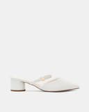 Giày Cao Gót Sục Gót Trụ Thấp Phối Quai Ngang