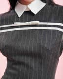 Đầm mini phối màu trang trí dây nơ