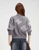 Áo khoác cardigan form boxy in monogram JUNO