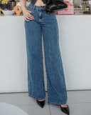 Quần Denim cạp trễ ống suông