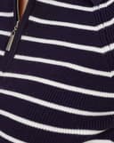 Áo dệt kim sọc ngang cổ polo