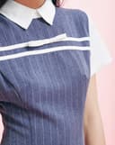 Đầm mini phối màu trang trí dây nơ