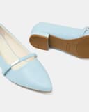 Giày Búp Bê Phối Quai Ngang Khóa Logo