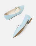 Giày Búp Bê Phối Quai Ngang Khóa Logo